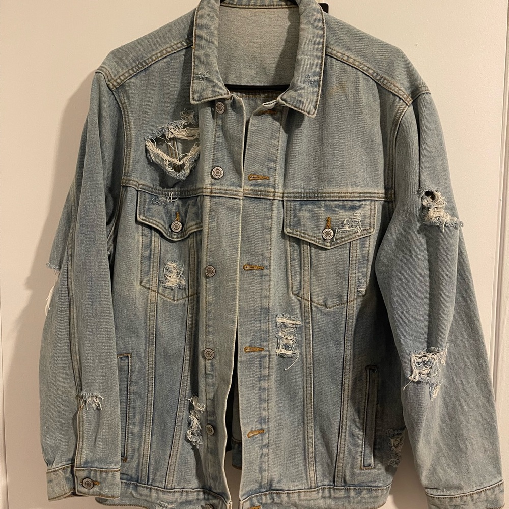 Custom over sized denim jacket